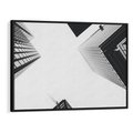 Obraz w ramie 100x70 - Nowoczesna Dynamika - perspektywa, wieżowce - rama czarna