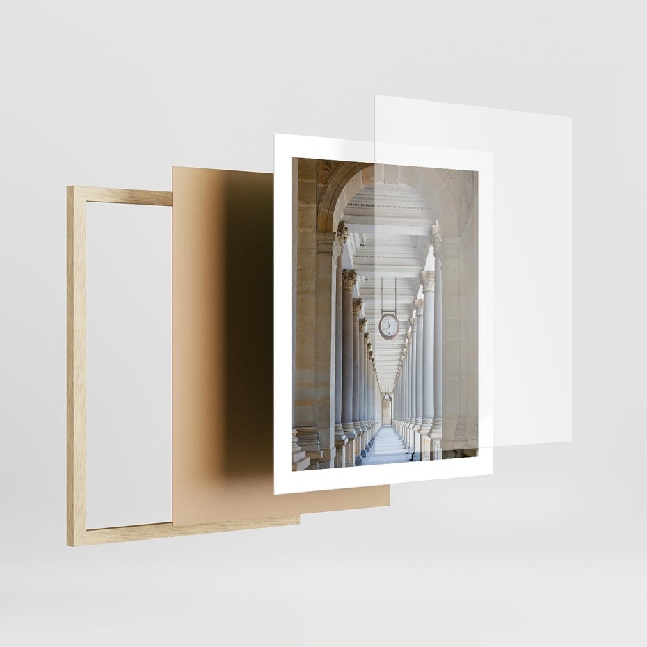 Plakat w ramie 40x50 - Kolumny Czasu - architektura, kolumny - rama drewno