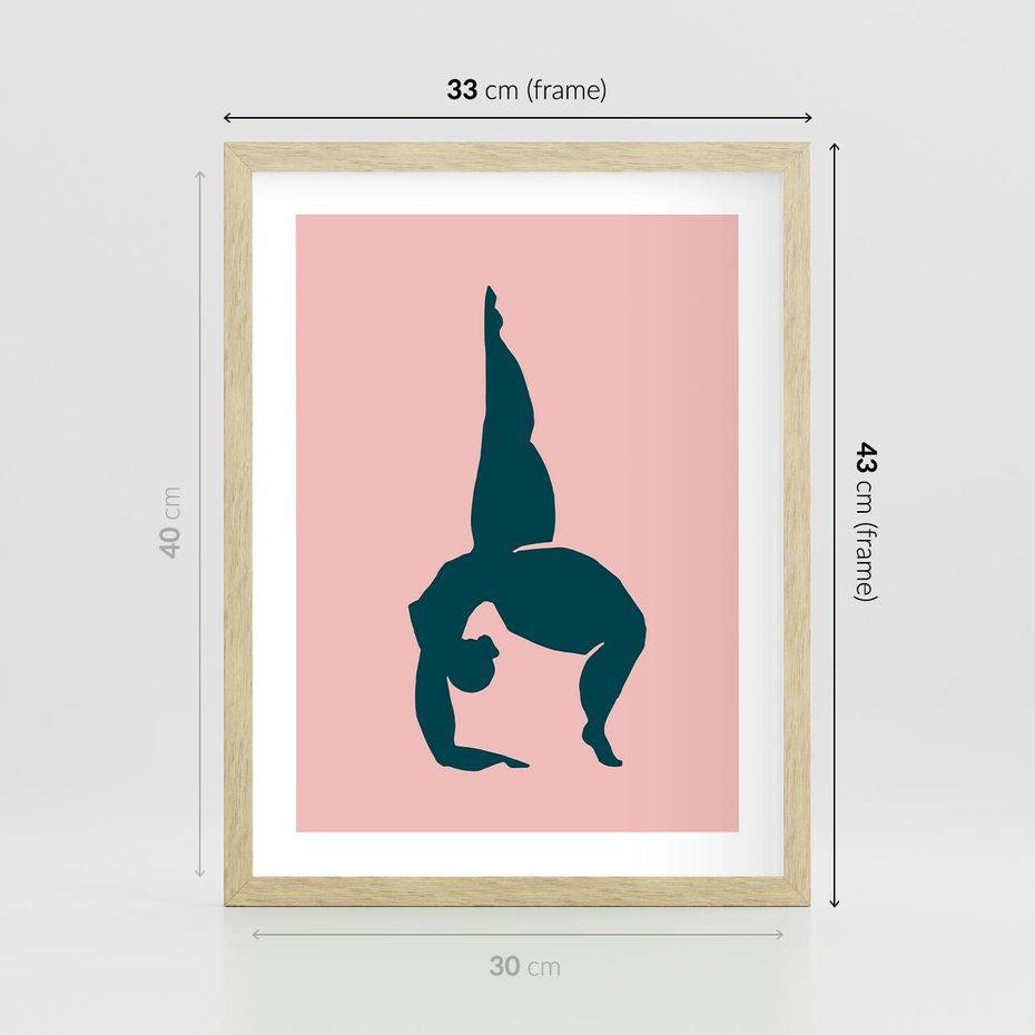 Plakat w ramie 30x40 - Zaklęte Wzory - abstrakcja, kobieca sylwetka - rama drewno