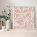 Obraz w ramie 80x80 - Akwarelowe Promienie - abstrakcyjne boho kwiaty, kompozycja - rama biała