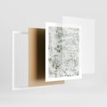 Plakat w ramie 40x50 - Delikatność Zieleni - zielone gałązki, listki - rama biała