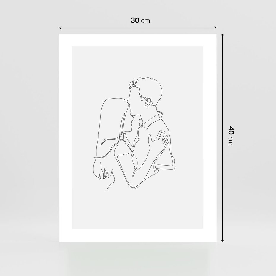 Plakat bez ramy 30x40 - Bezgraniczne Przenikanie - para zakochanych, kobieta i mężczyzna