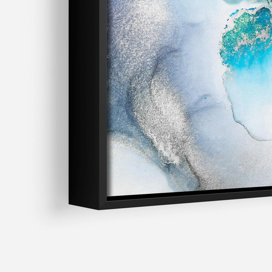 Obraz w ramie 50x50 - Marmur złotą akwarelą - marmur, akwarela - rama czarna