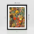 Plakat w ramie 40x50 - Księga Surrealnych Wyobrażeń - abstrakcyjny obraz owoców, jak picasso - rama czarna