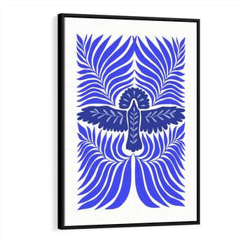 Obraz w ramie 50x70 - Etniczne Rekwizyty - etniczne roślinne wzory, granat - rama czarna