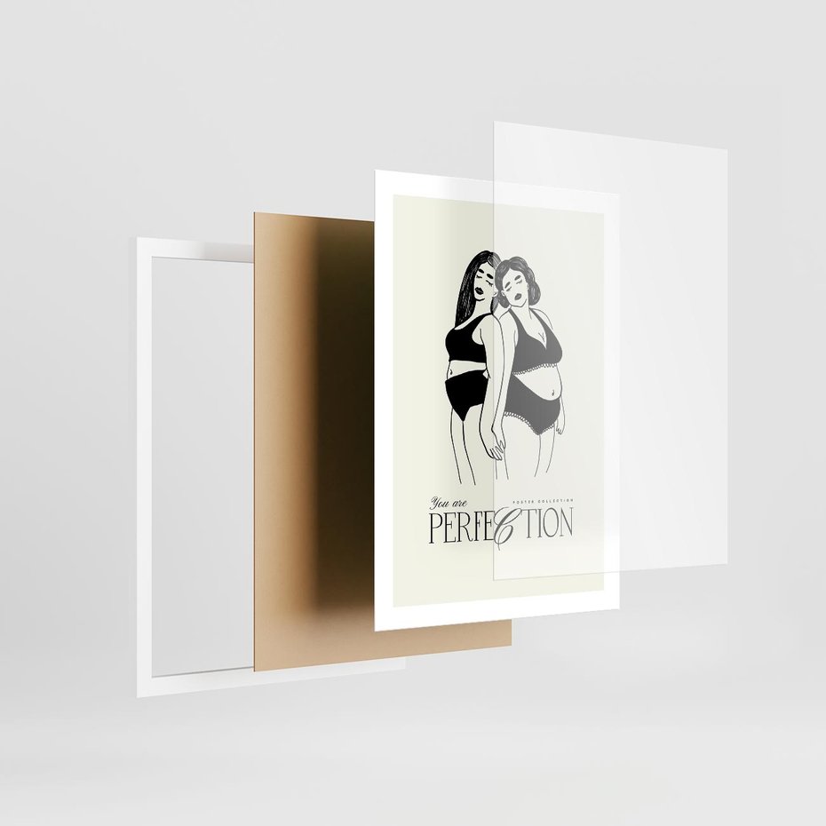 Plakat w ramie 50x70 - Siła i Wspólnota - nowoczesna sztuka kobieca, plakat - rama biała