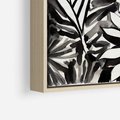 Obraz w ramie 80x120 - Czarne Liście - akwarelowy obraz, czarno biały - rama drewno