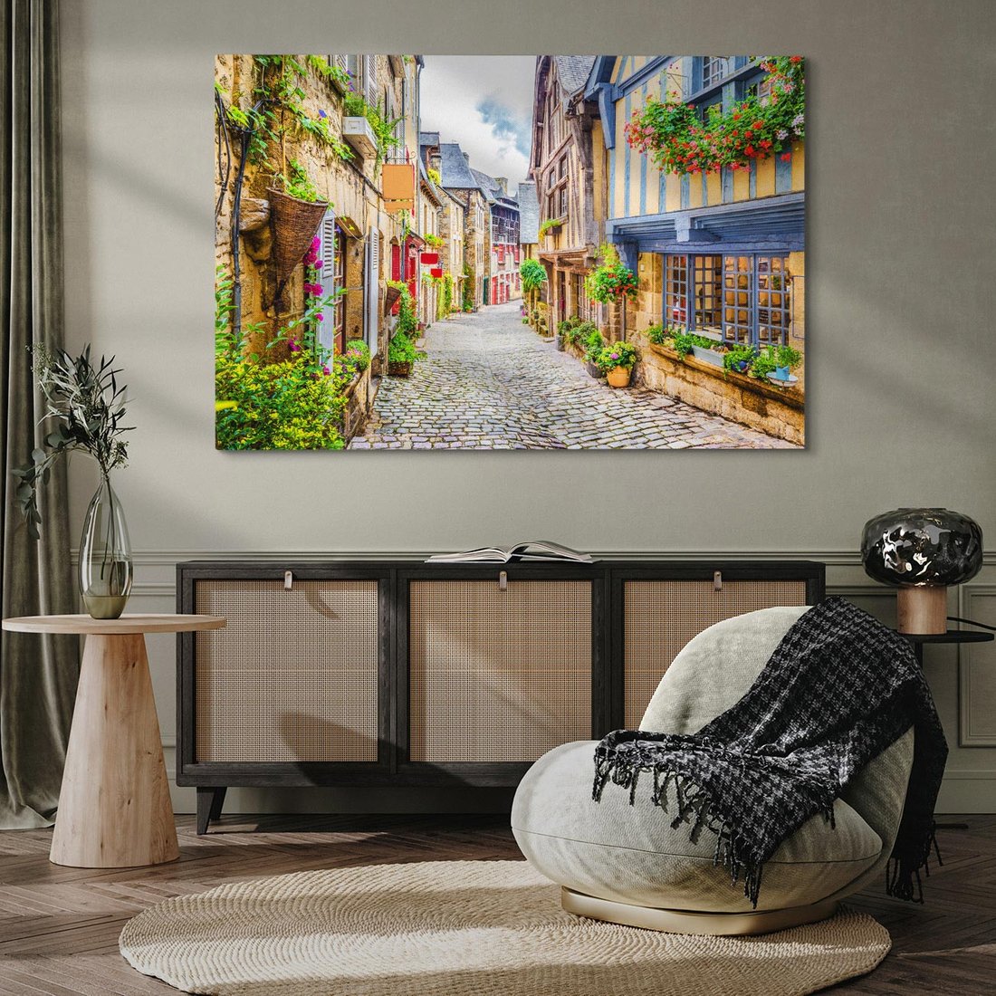 Obraz na płótnie 120x80 - Uliczka w mieście: włoska atmosfera - uliczka, miasto