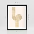 Plakat w ramie 40x50 - Podróżne Kształty - geometryczne linie w złotym kolorze, minimalizm - rama czarna
