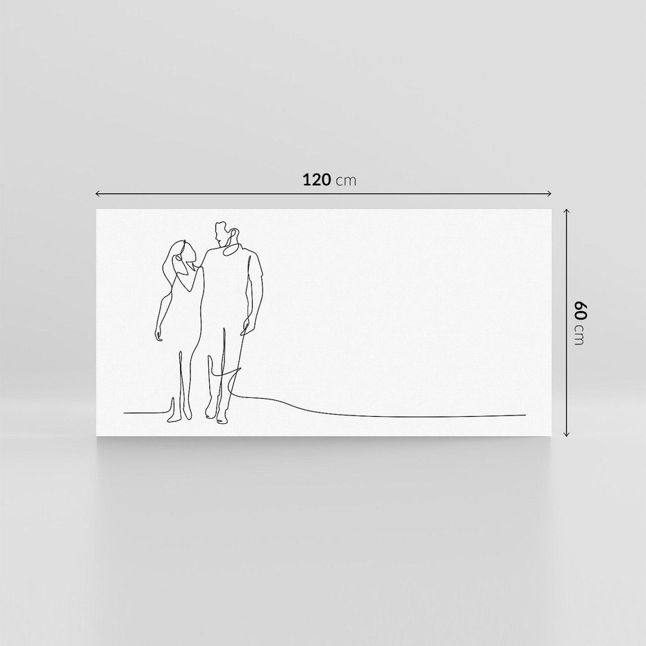 Obraz na płótnie 120x60 - Wspólne Kroki - line art, szkic