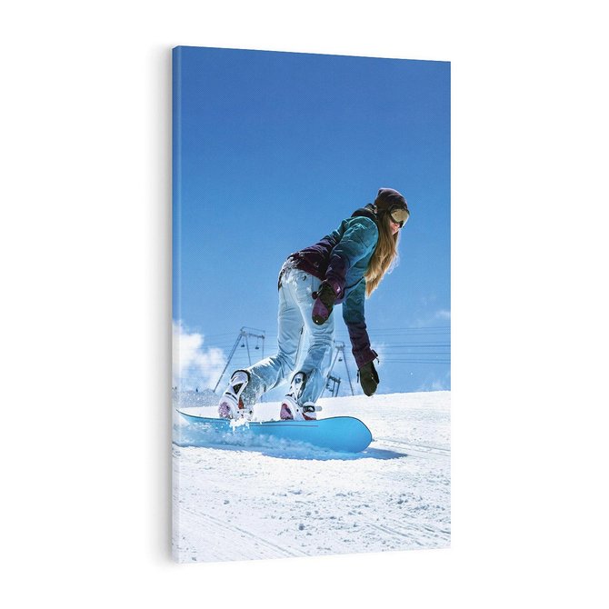 Obraz na płótnie 80x120 - Snowboard na zimowych zboczach - snowboard, zima