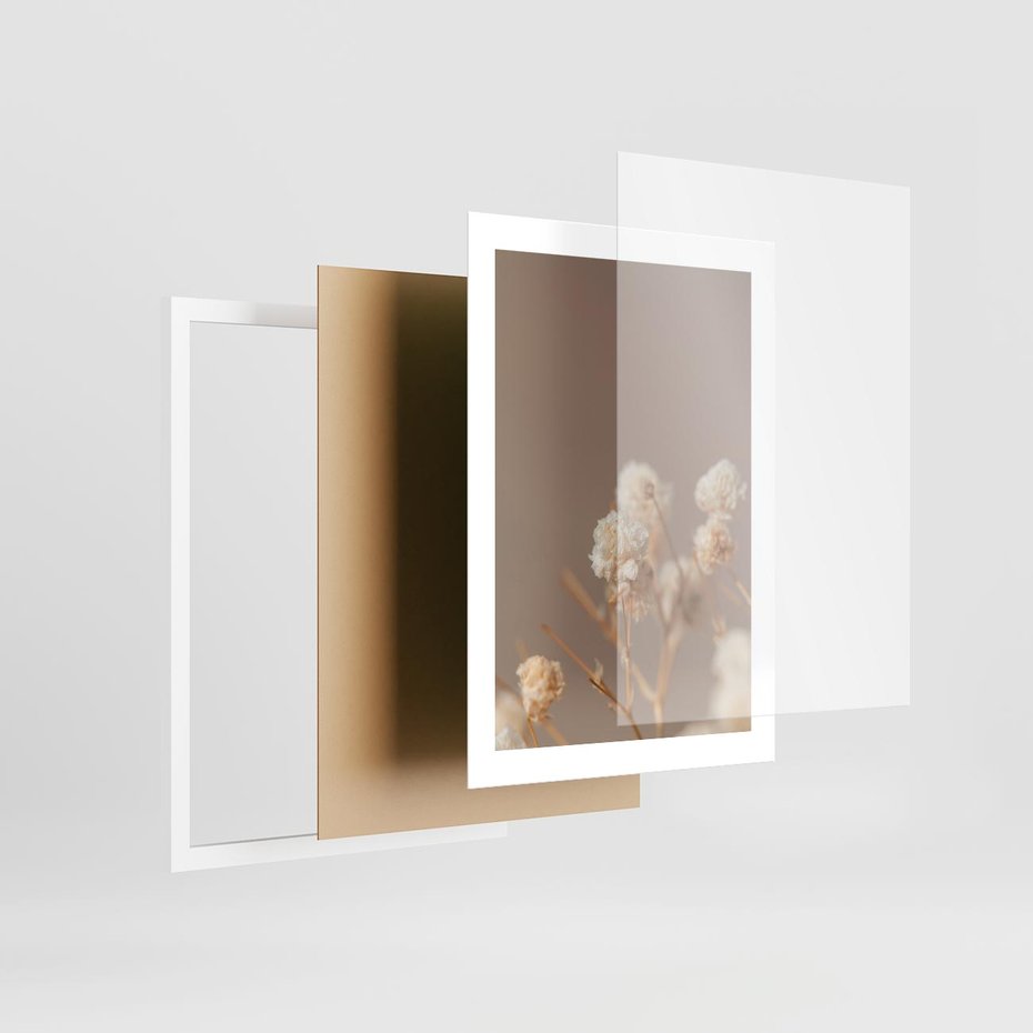 Plakat w ramie 30x40 - Przezroczyste piękno - gipsówka, suche - rama biała