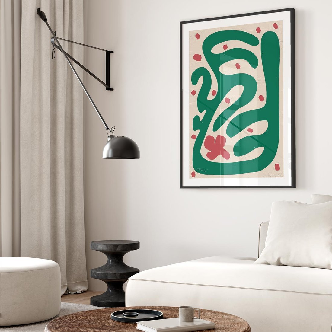 Plakat w ramie 50x70 - Boho Widoki - abstrakcyjny obraz, plakat - rama czarna