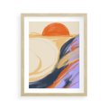 Plakat w ramie 40x50 - Pomarańczowy Horyzont - pastelowy krajobraz, nowoczesny plakat - rama drewno