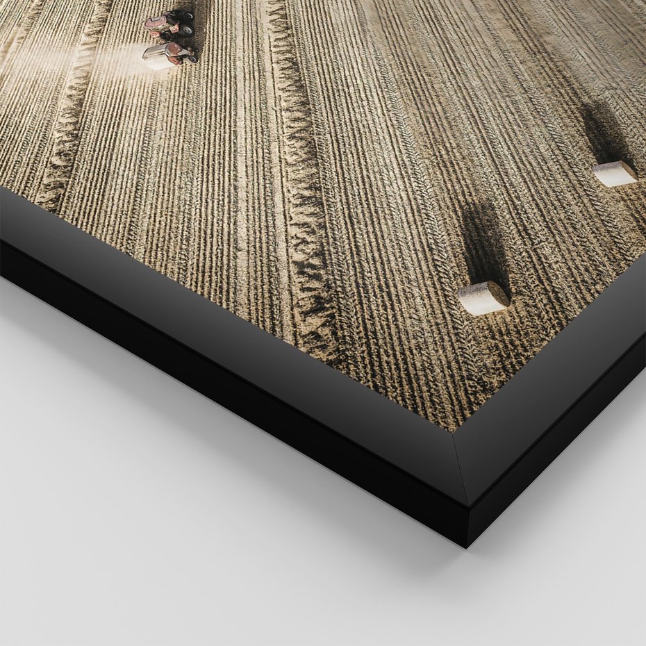 Zestaw obrazy w ramie 40x50 galeria - Górska, chatka, drewno, przytulnie - rama czarna