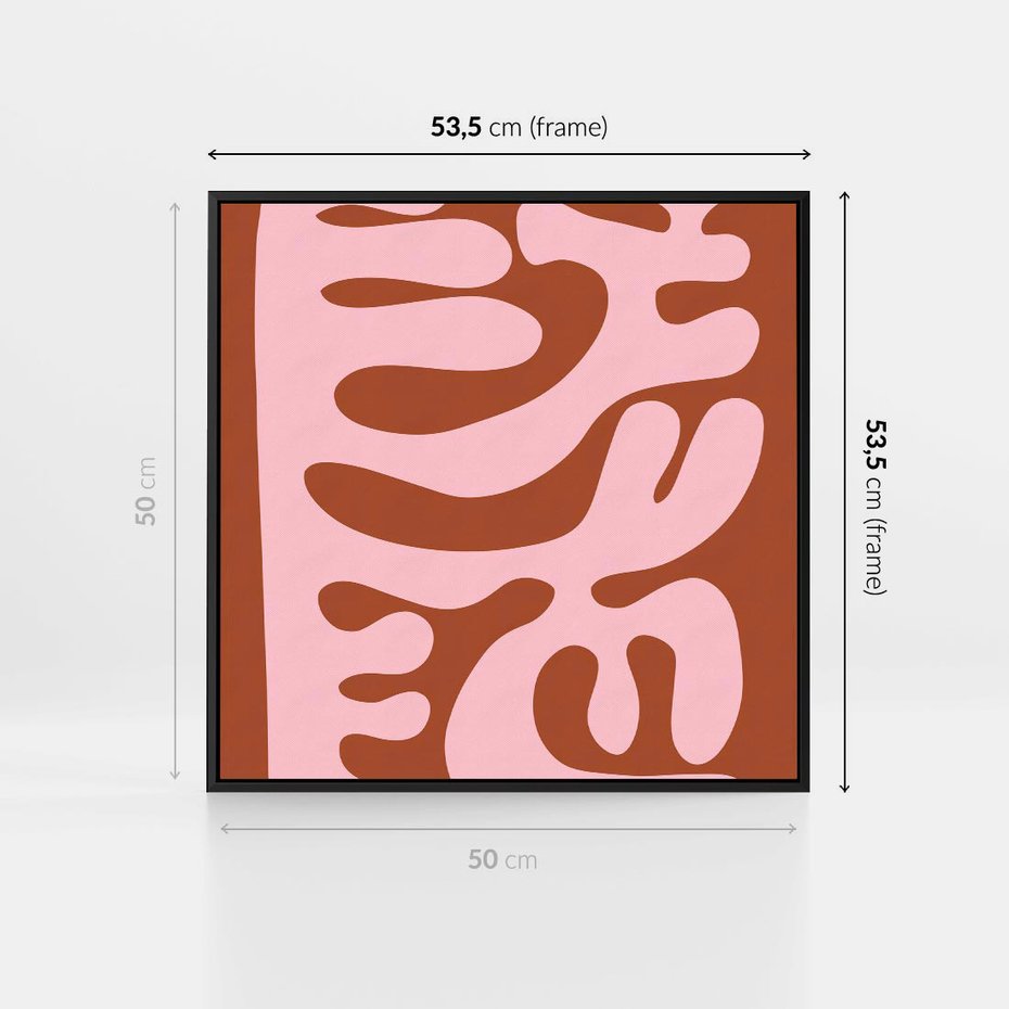 Obraz w ramie 50x50 - Migotliwe Boho Marzenia - abstrakcyjny obraz, plakat - rama czarna