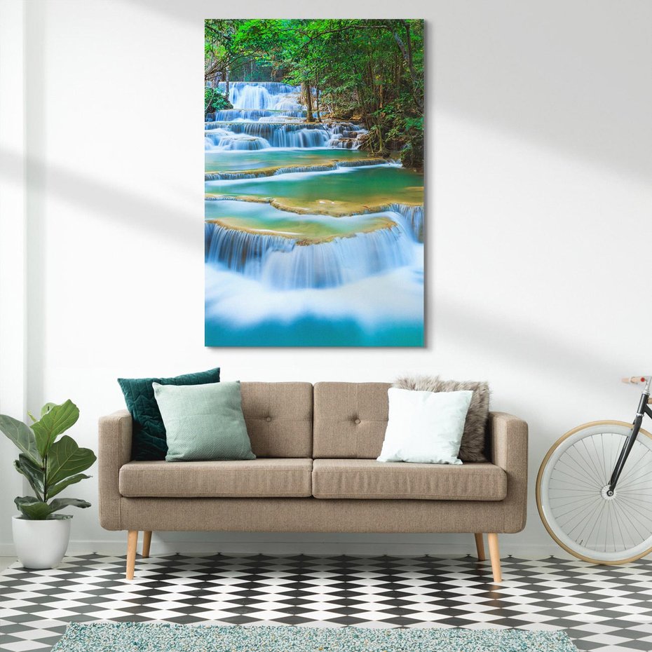 Obraz na płótnie 70x100 - Magia tajlandzkich wodospadów - wodospady, Tajlandia