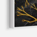 Obraz w ramie 50x50 - Marmurowe Drzewa Snu - złote gałęzie, drzewa - rama biała