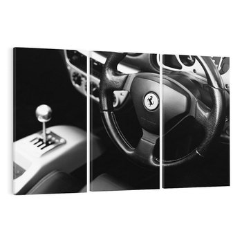 Obraz na płótnie 120x80 - Ferrari wnętrze pełne mocy - Ferrari, wnętrze