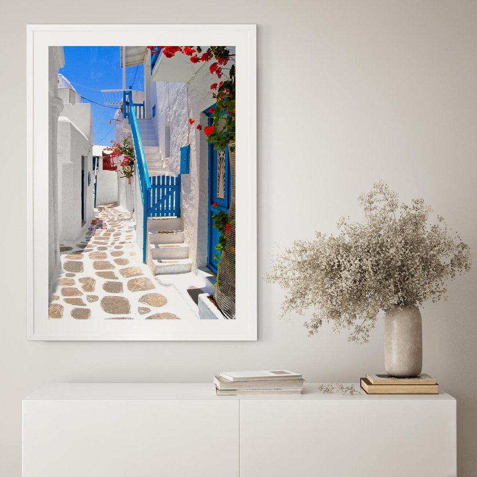 Plakat bez ramy 21x30 - Santorini: urok Grecji - Santorini, Grecja