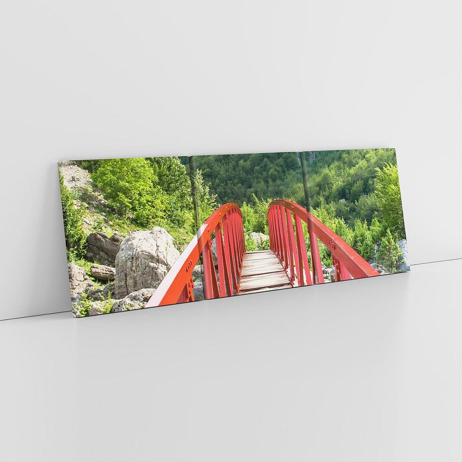 Obraz na płótnie 120x40 - Most do przygody - góry, most