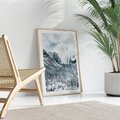 Plakat w ramie 50x70 - Góry Śnieżnej Krainy - góry, szczyty - rama drewno