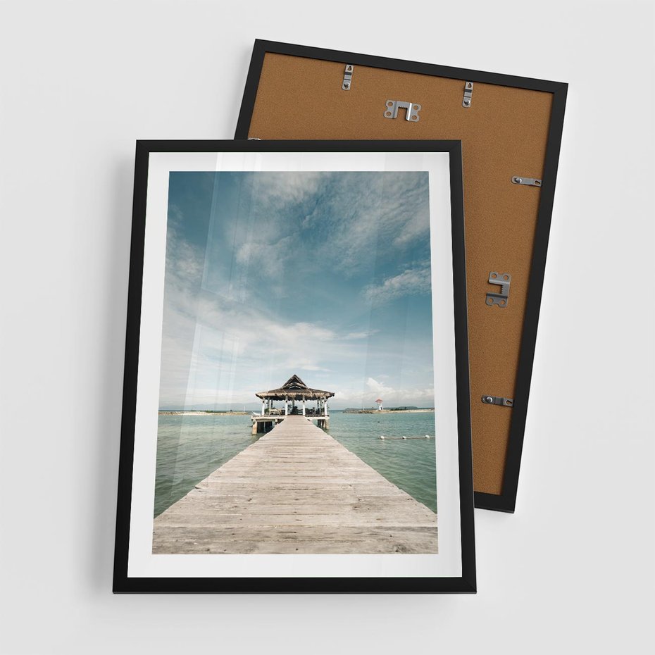 Plakat w ramie 50x70 - Magia Morza i Piękno Plaży - Hawaje, morze - rama czarna