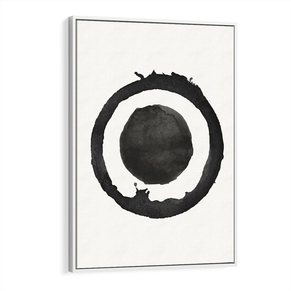 Obraz w ramie 70x100 - Harmonijne Emocje - abstrakcyjne plamy okręgi, akwarelowe - rama biała