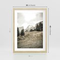 Plakat w ramie 30x40 - Krajobraz Sepii: Domek w Górach - domek w górach, góry - rama drewno
