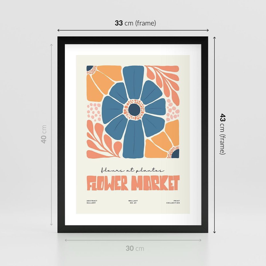 Plakat w ramie 30x40 - Rozbijające Widoki - kwiaty, nowoczesny plakat - rama czarna