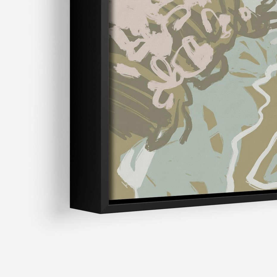 Obraz w ramie 50x50 - Wizja Przestrzeni - pastelowy krajobraz, nowoczesny plakat - rama czarna