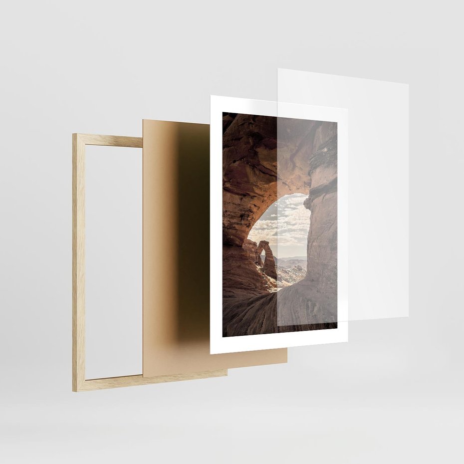 Plakat w ramie 30x40 - Kanionowy Labirynt - pustynia, skały - rama drewno