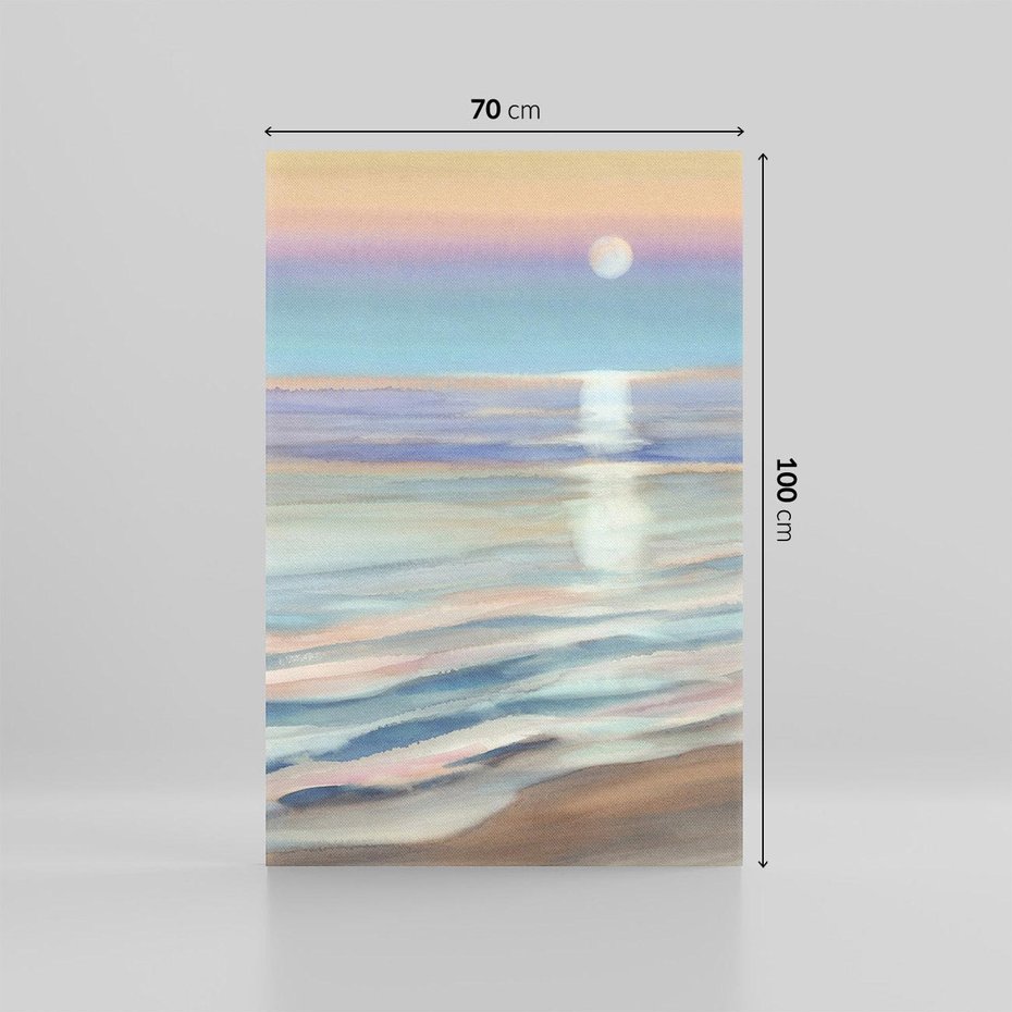 Obraz na płótnie 70x100 - Witraże roziskrzonych myśli - akwarela, zamglony wschód słońca