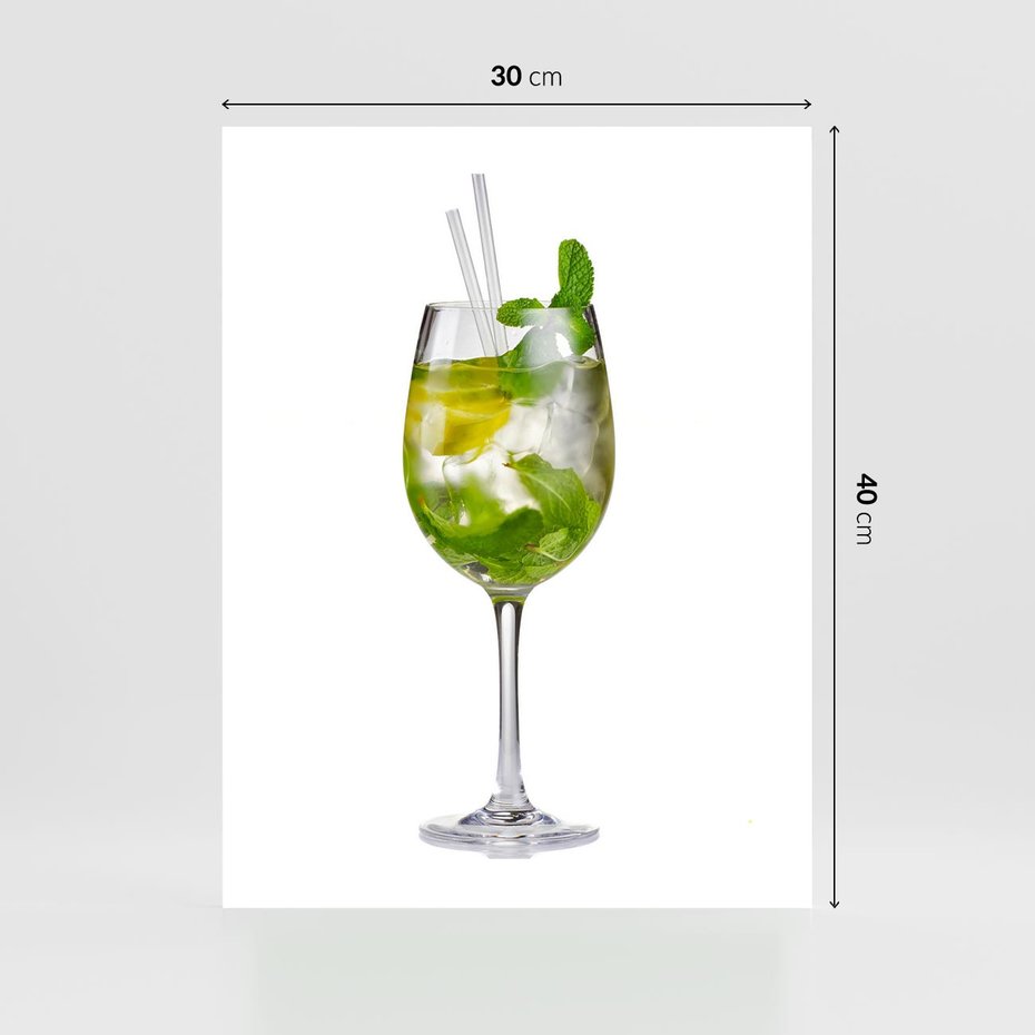 Plakat bez ramy 30x40 - Limonkowy drink w letnim stylu - drink, limonka