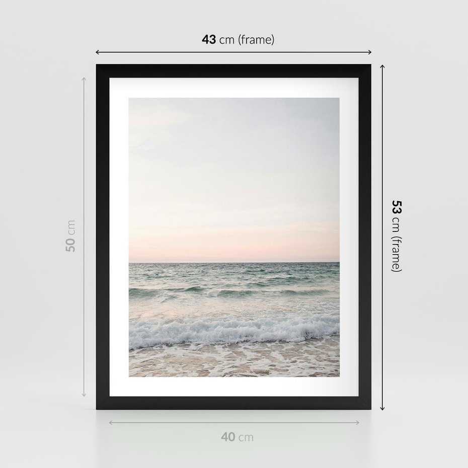 Plakat w ramie 40x50 - Morze i Fale - morze, fale - rama czarna