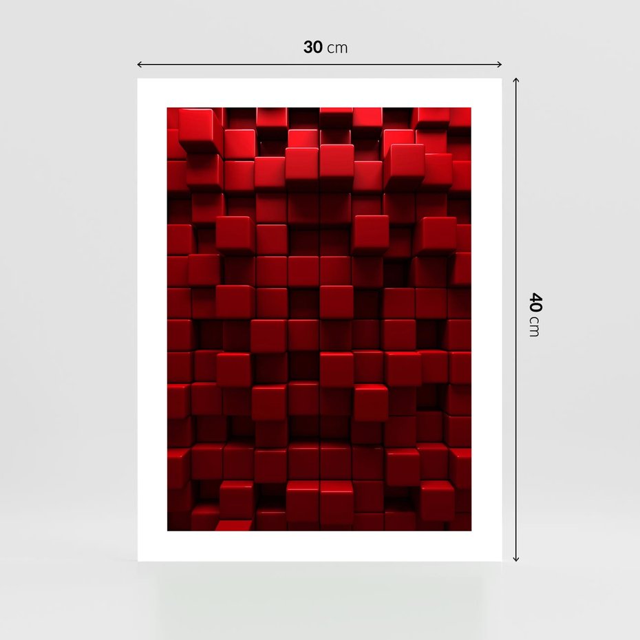 Plakat bez ramy 30x40 - Geometryczne 3D: wizja przestrzeni - geometryczne, 3D