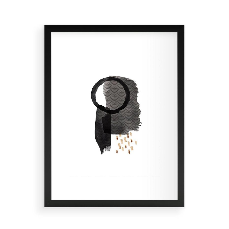 Plakat w ramie 50x70 - Japoński Minimalizm - grafika w japońskim stylu, minimalizm - rama czarna