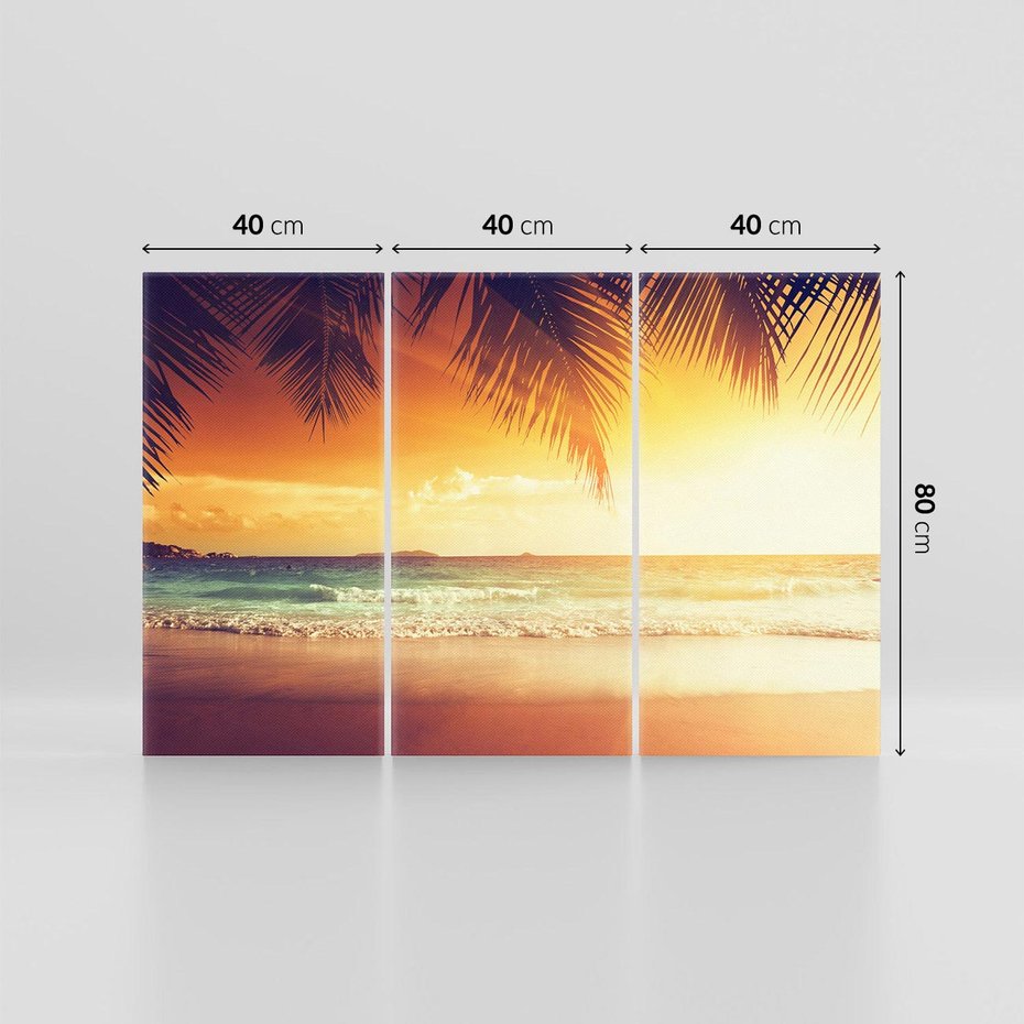 Obraz na płótnie 120x80 - Magia zachodu słońca na Karaibach - Karaiby, zachód