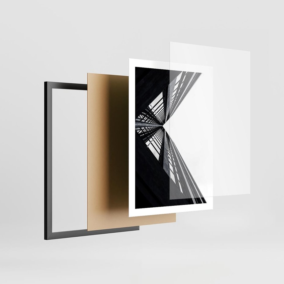 Plakat w ramie 50x70 - Nowoczesność w Linii - architektura, proste linie - rama czarna