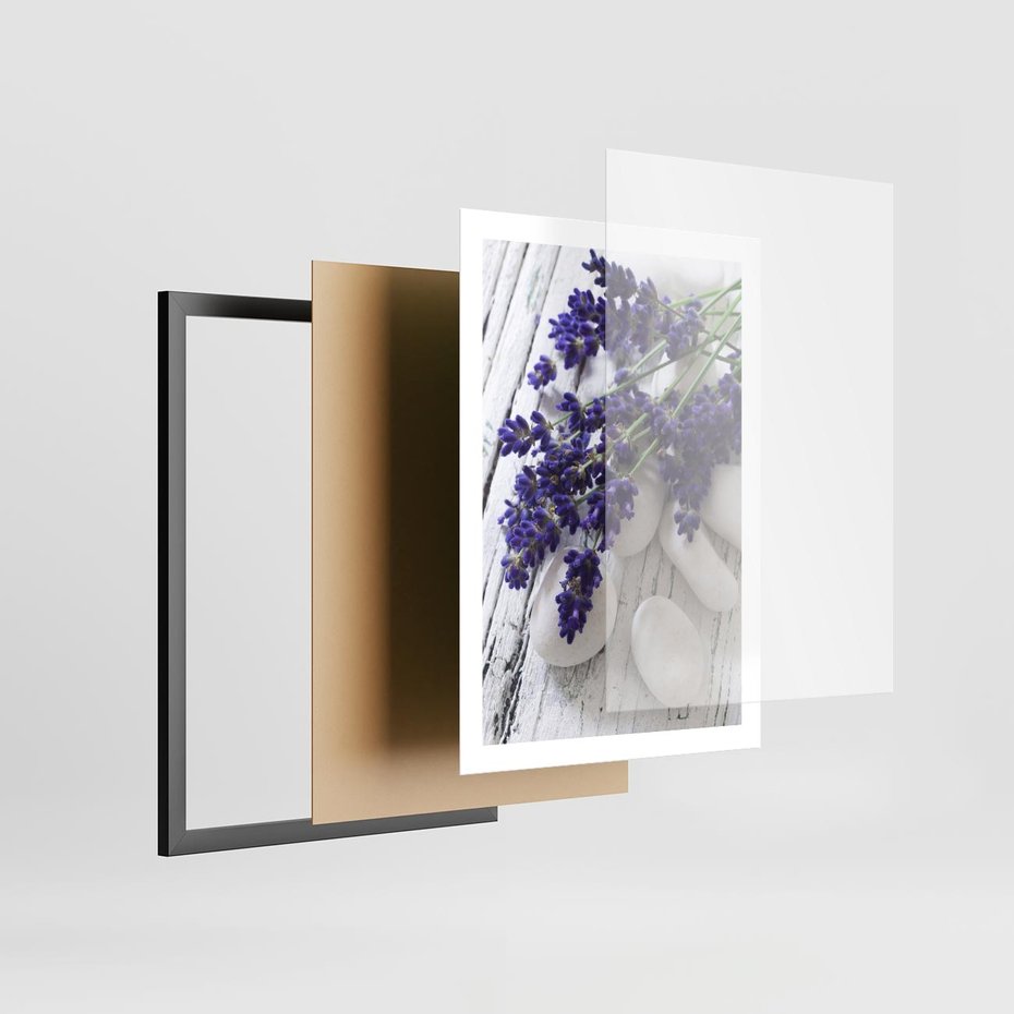 Plakat w ramie 50x70 - relaks z aromatem - lawenda, spa - rama czarna