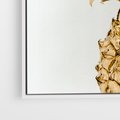 Obraz w ramie 120x80 - Ekskluzywny Akcent - złoty, ananas - rama biała