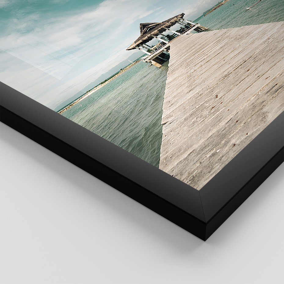 Zestaw obrazy w ramie 50x70 galeria - Plaża, palmy, hawaje, morze - rama czarna