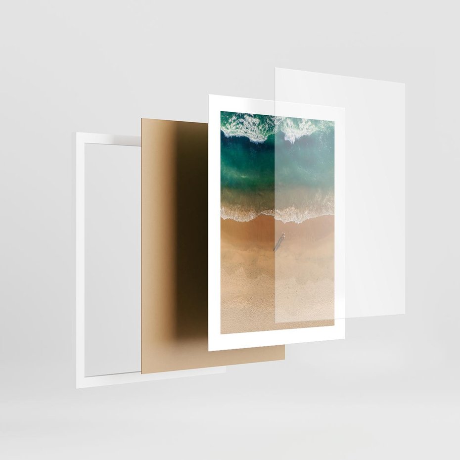 Plakat w ramie 30x40 - Oaza Relaksu - plaża, morze - rama biała