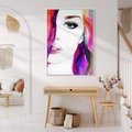 Obraz w ramie 50x70 - Kobieta Twarz Abstrakcja - kobieta, twarz - rama biała