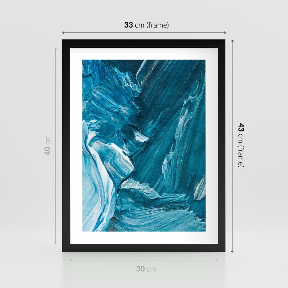 Plakat w ramie 30x40 - Wyrazista abstrakcja w akwareli - abstrakcja, akwarela - rama czarna