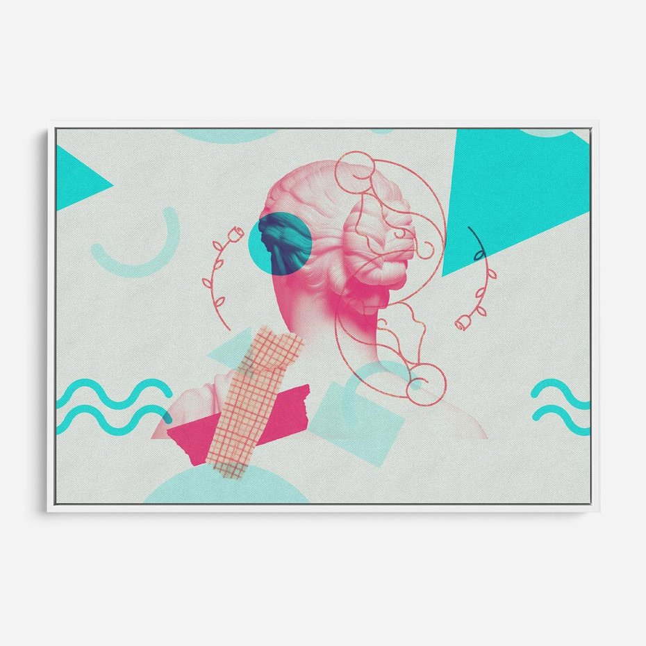 Obraz w ramie 100x70 - Sztuka w Różach - nowoczesna sztuka, kolaż ze zdjęć - rama biała