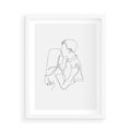 Plakat w ramie 50x70 - Bezgraniczne Przenikanie - para zakochanych, kobieta i mężczyzna - rama biała