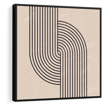 Obraz w ramie 50x50 - Puls Abstrakcji - abstrakcyjne linie, geometria - rama czarna