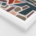 Plakat w ramie 50x70 - Modernistyczna Transcendencja - geometryczne kształty, mozaika - rama biała