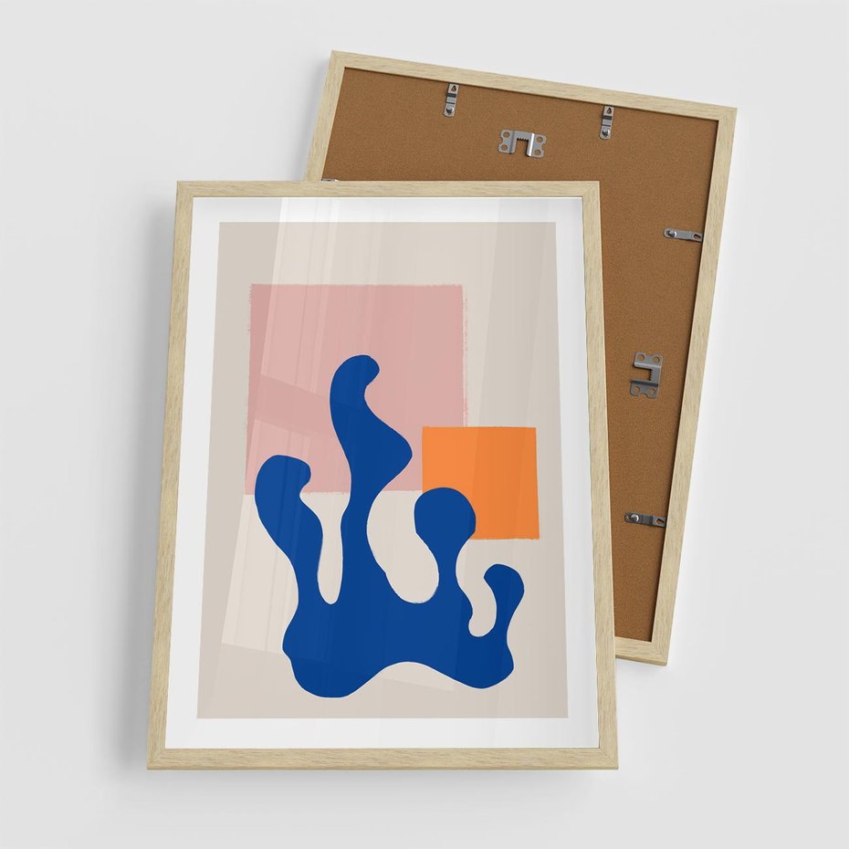 Plakat w ramie 50x70 - Bezgraniczna Galeria Plam - abstrakcja, nowoczesny plakat - rama drewno